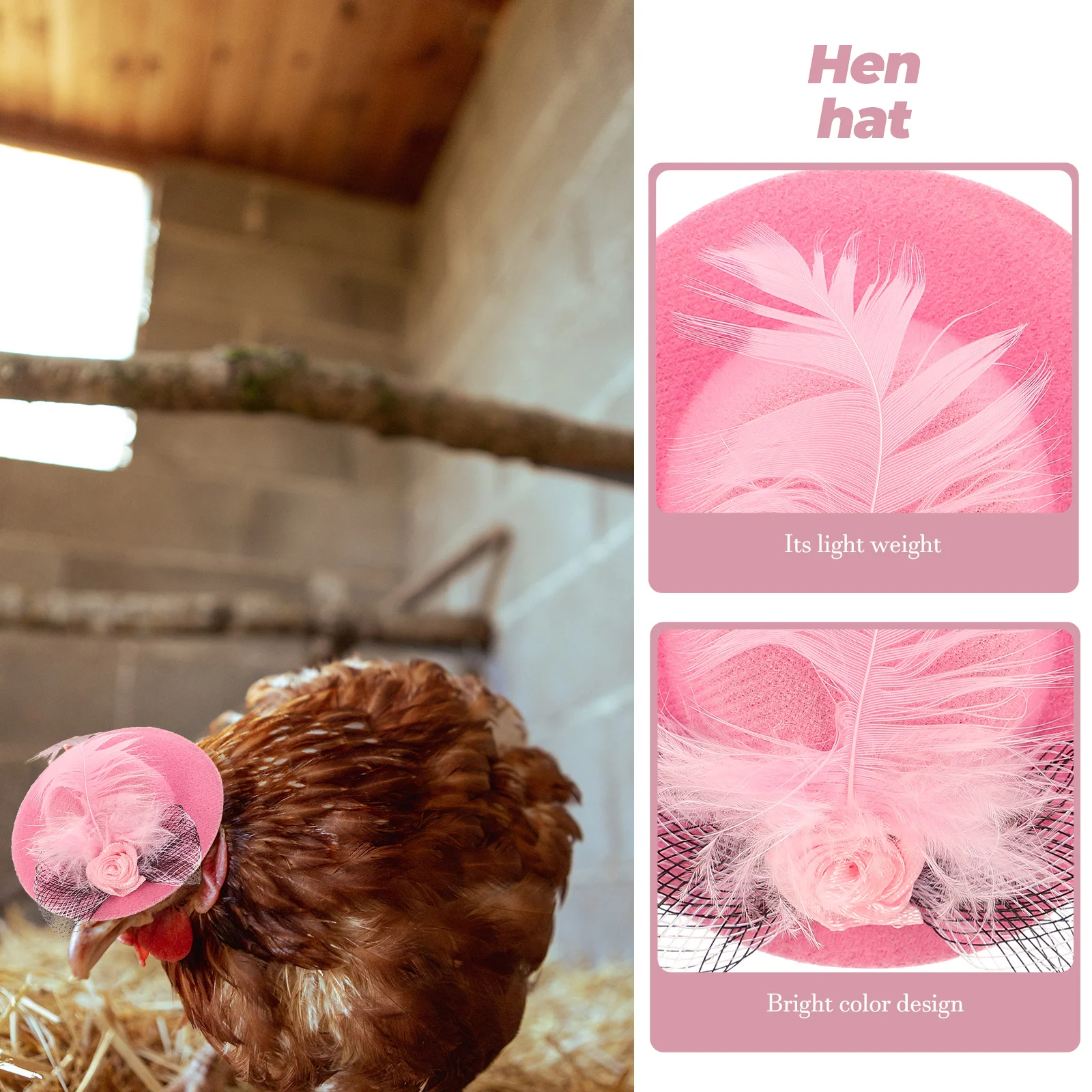 

6pcs Pet Hats Chicken Decor Hen Supplies Portable Bird Hats for Hens Parrot Cloth Adjustable Festive Christmas Photoshoot Props