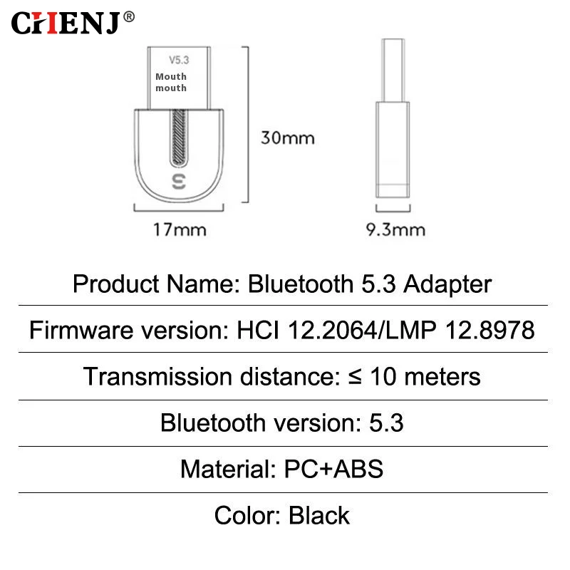 ✈ Adattatore USB Bluetooth Dongle Bluetooth 5.3 per PC Altoparlante portatile Ricevitore audio Mouse wireless Trasmettitore USB