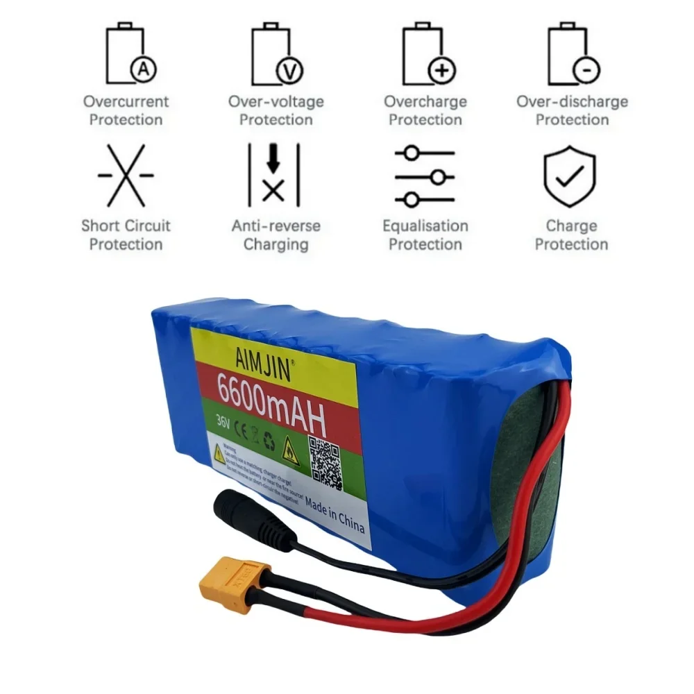 Batería de 36V, 6600mAh, baterías recargables de iones de litio 10S2P, batería de 6AH para monociclo Hoverboard eléctrico de autosucción