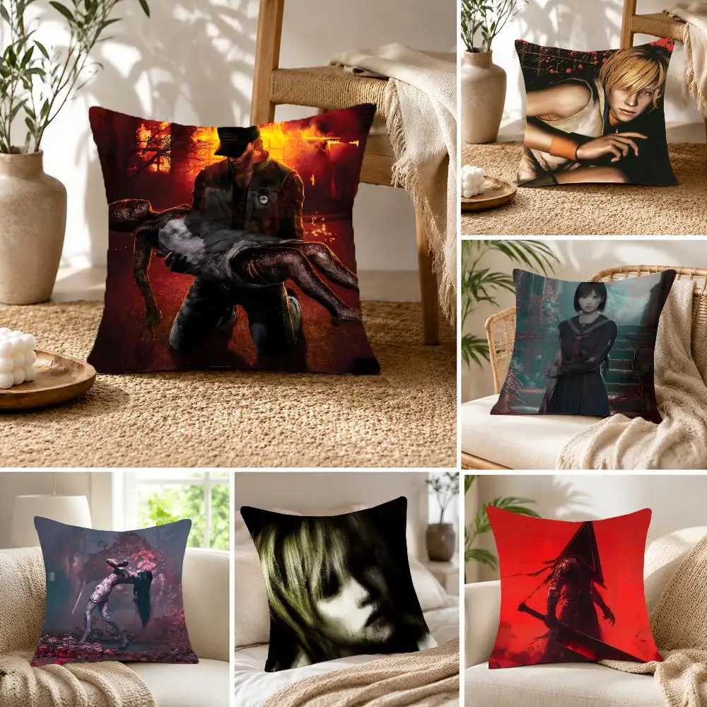 Spooky Horror-Game R-Return to Silent Hill Cushion Cover Fluffy velvet Nordic style plush Living room sofa decorative