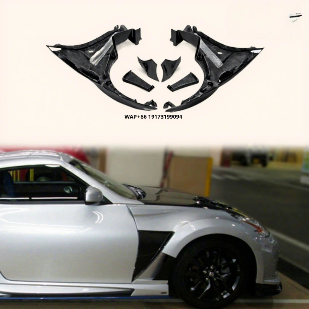 

For Fiber Glass 09 Onwards 370Z Z34 VRS Style Front Fender With Front Bumper Extension High Quality Modification