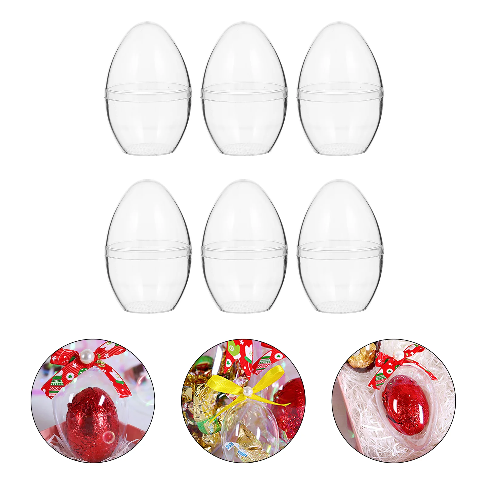 

10 Pcs Outdoor Tabletop Decor Transparent Egg Balls Ornaments Fruit Easter Bath Mold Child