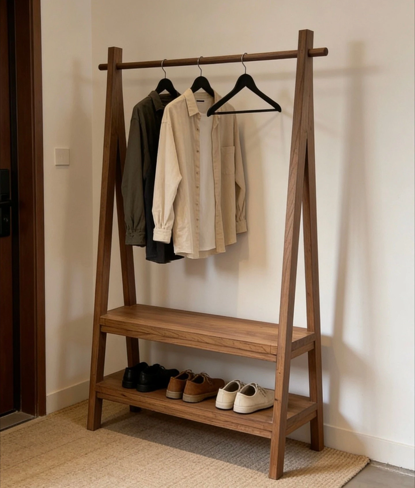 Bedroom coat rack vertical hanger indoor simple clothes drying rack rack