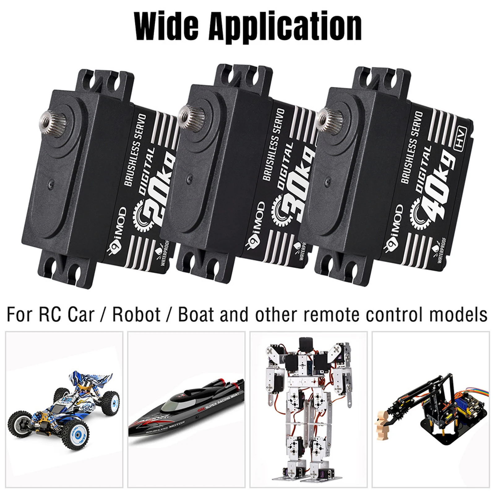 20KG High Torque Digital Servo with Brushless Motor - Waterproof Metal Gear 180°&270° Adjustable for RC Robot Cars DIY Projects