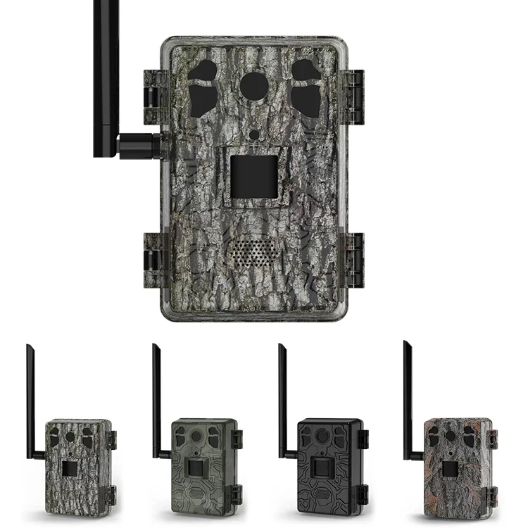 Jerderfo Hunting Camera 4G Lte Trail Camera SIM Wireless 940 No Glow Night Vision Camera For Hunting Green Camo With Solar Panel