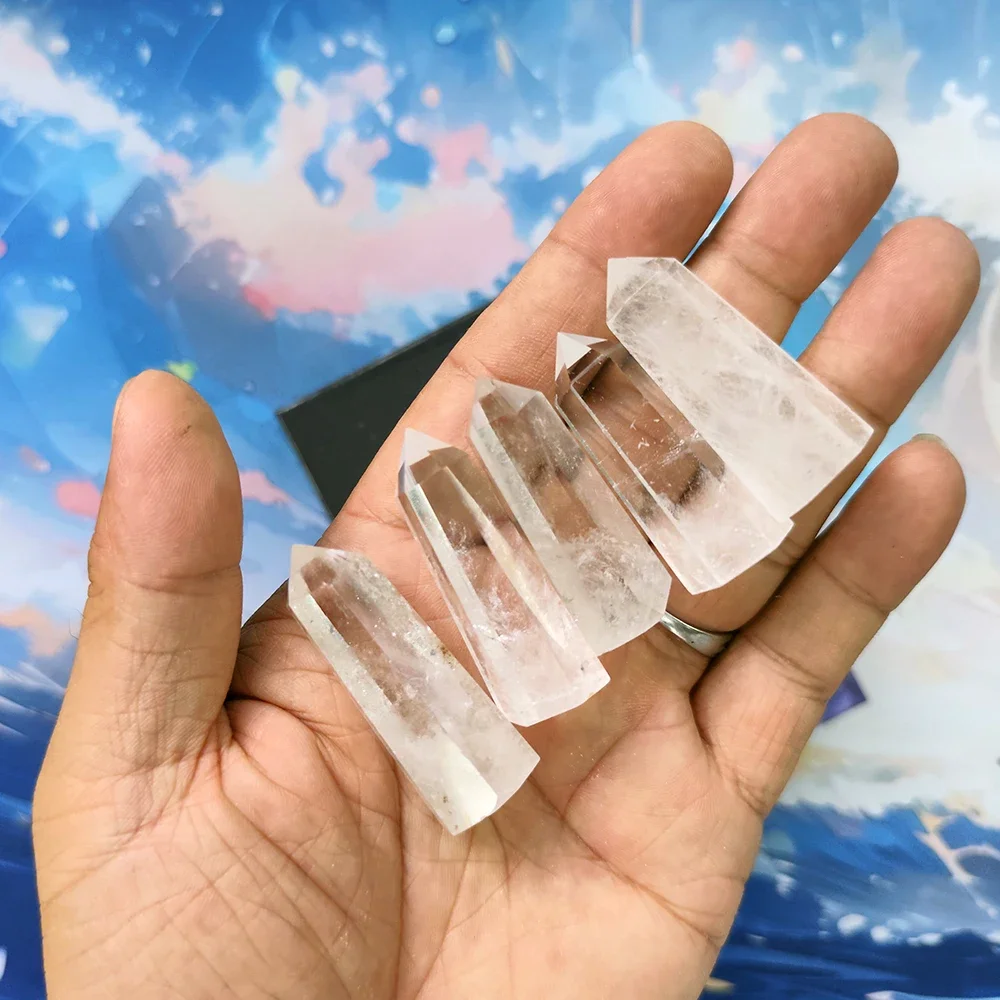 NEW Healing Crystal Wands  Clear Quartz Crystal Obelisk  | Polished 6 Faceted Reiki Chakra Meditation Therapy  Tarot Oracle