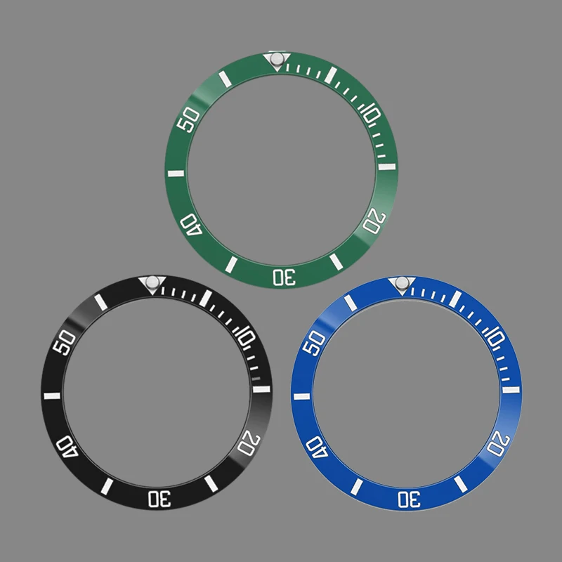 

38mm Curved Luminous Ceramics Bezel Insert Ring For SUB GMT SKX007 SKX009 Watch Case NH35 NH36 Movement Men Watch Refit Parts