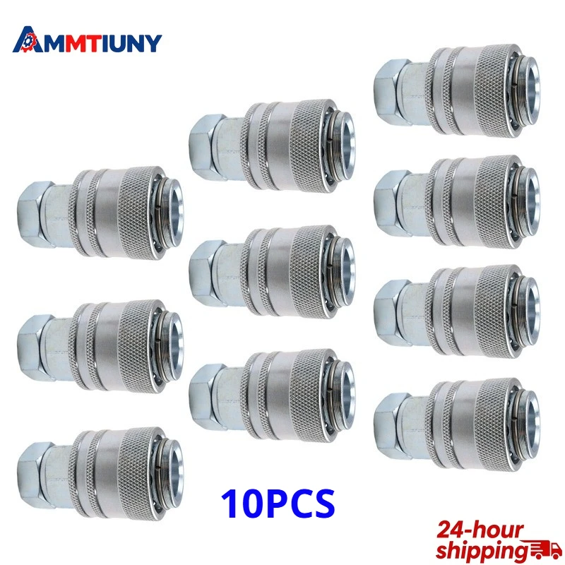 

10PCS G3/8 Hydraulic Pressure Test Coupling For CAT John Deere, Bobcat, Case, New Holland Hydraulic Quick Connector Test Parts