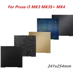 PEI Build Plate For Prusa i3 MK3 MK3S+MK4 Heated Bed 241*254mm Flexible Spring Steel Sheet PEI PEO PET PEY Magnetic Print Bed