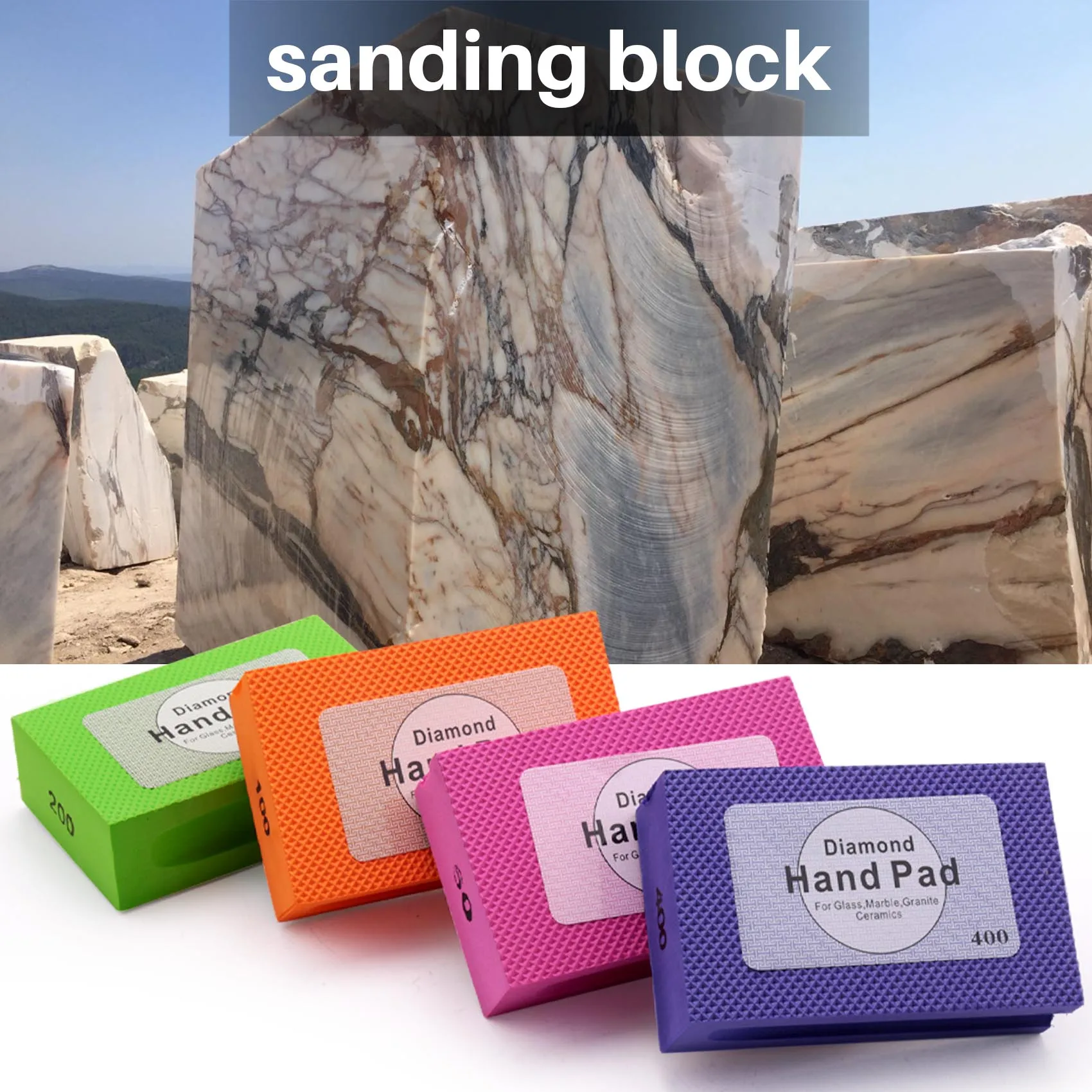 A20F-Gegalvaniseerde Diamant Handpolijstpads Schuim Terug Voor Graniet Polijstblokken Marmer Grit 60-3000
