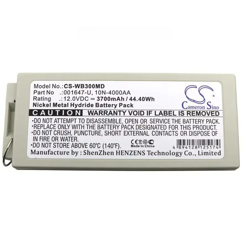

12.0V 3700mAh Medical Battery 001647-U,10N-4000AA for Welch-Allyn MRL Defibrillator PIC30,PIC40,PIC50