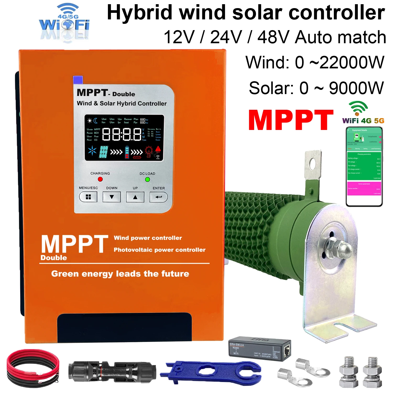 

Гибридный солнечный контроллер MPPT 4000W 3000W 12V 24V 48V с Wi-Fi и LED-дисплеем для ветрогенераторов и LiFePO4 аккумуляторов