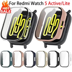 Tempered Glass Case For Redmi Watch 5 Active /5 Lite Smart Watch Strap Bumper Screen Protector Cover Film For Xiaomi Accessories