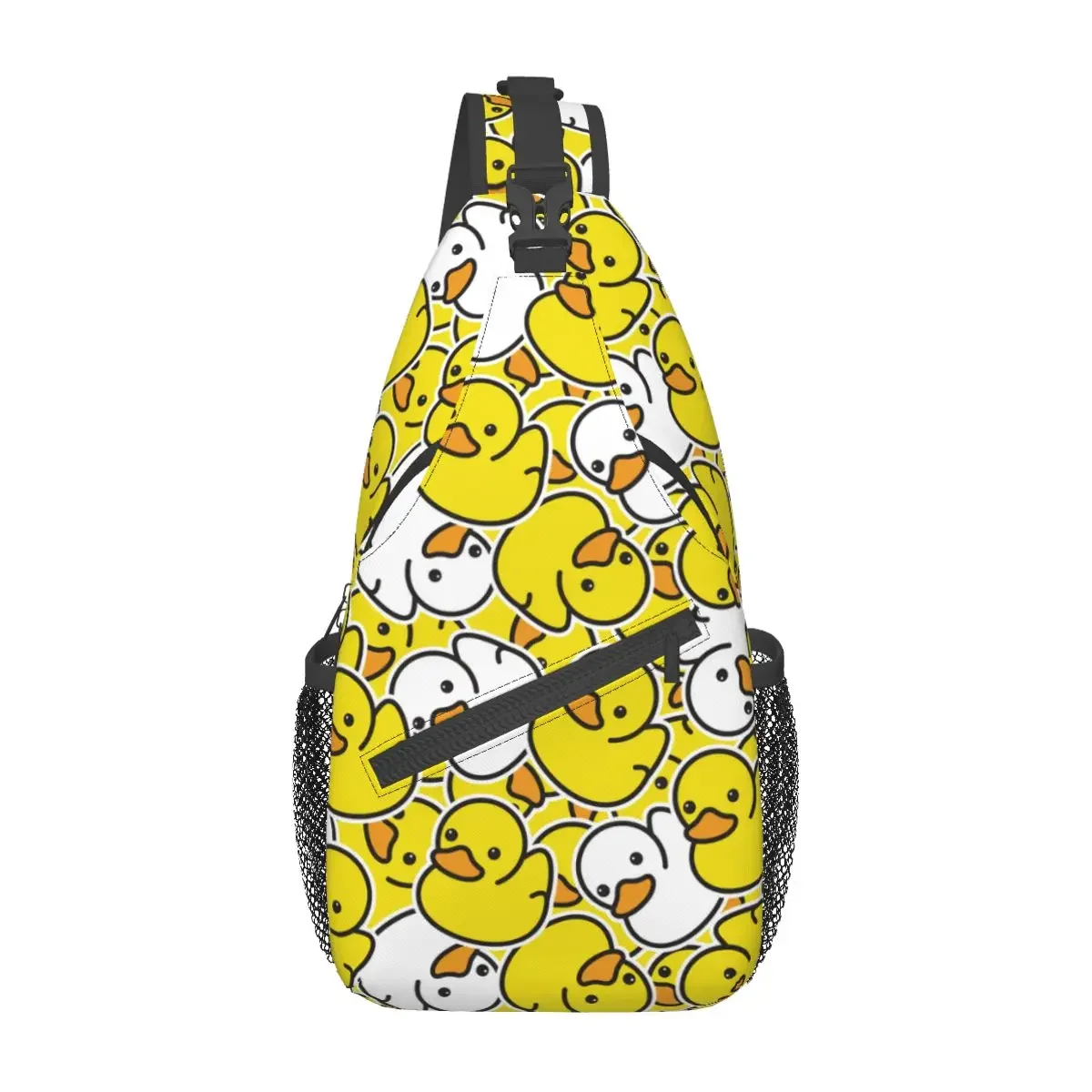 Ducky Cartoon Anime Crossbody Sling Bag SmallChest Bag Duck Rubber Shoulder Backpack Daypack for Hiking Travel Cycling Bookbag