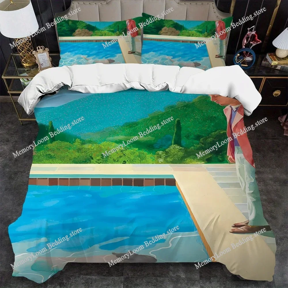 

Art David Hockney Duvet Cover Set Home Style Bedding Soft Laundry Cotton Bed Four Seasons Student Dormitory Home Textileextile96
