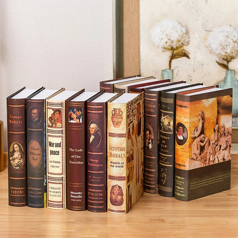 European Style Retro Fake Book Simulation Prop Books Cafe Hotel Props Cabinet Bookshelf Decorative Ornaments Curiosity Cabinet