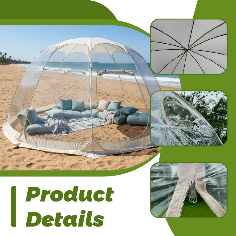 Portable See‑Through Bubble Tent, Self‑Standing Dome Shelter for Family Backyard Camping, Clear Tent for Holiday Get‑Togethers