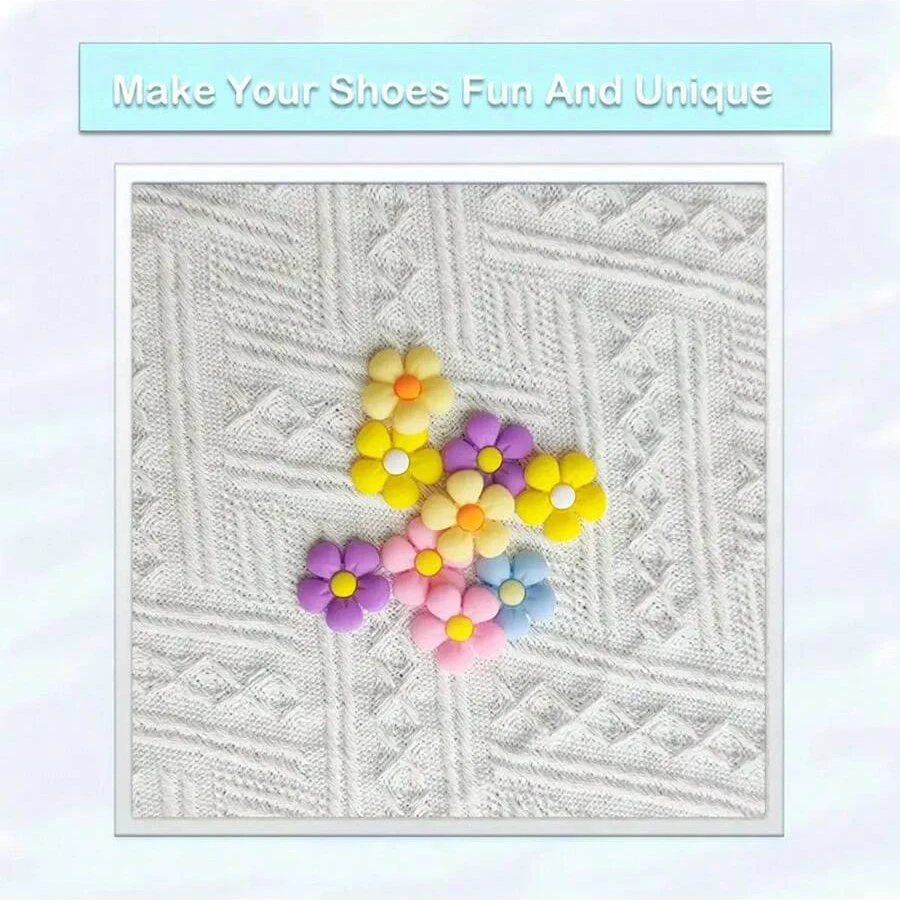 Shoe Charms For Crocs 10/20/30Pcs Colorful Flowers Series Shoe Decoration Premium Quality Popular Charms Accessories Great Gift