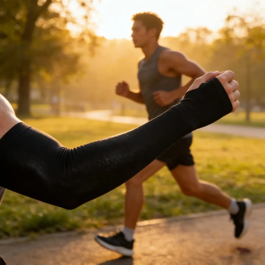 Outdoor UV Protection Arm Sleeves, Cooling Ice Silk Elastic Sun Sleeves for Driving, Cycling & Summer Use - Image 2