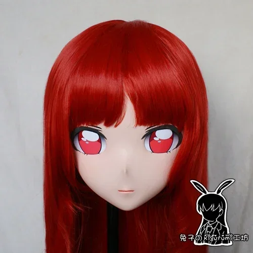 (Rabbit 42) Full Head Crossdressing Pretty Girl BJD Doll Mask Cartoon Anime Realistic Silicone Kirisame Marisa Cosplay Mask