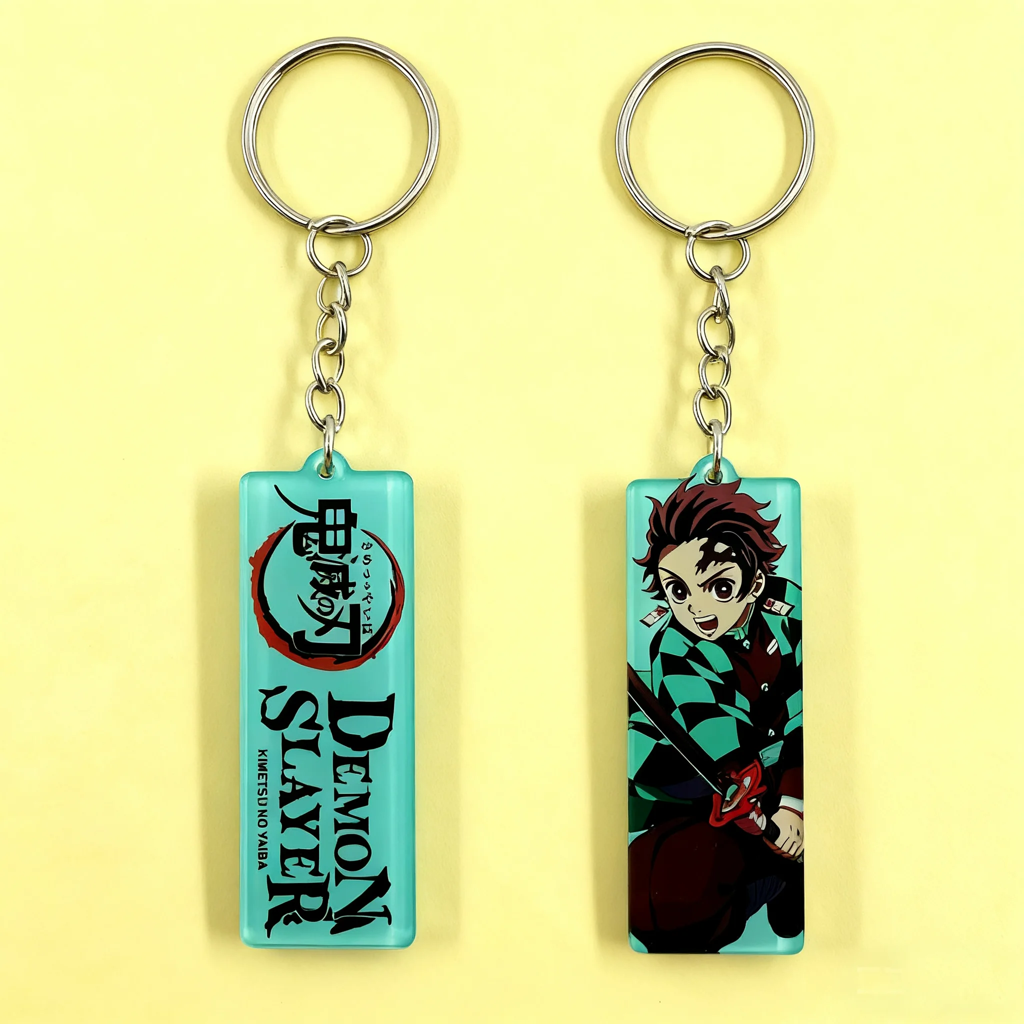 Dämonentöter Schlüsselanhänger Charakter Kamado Tanjirou Doppelseitiger Acryl-Schlüsselanhänger Anime-Zubehör Fan-Geschenke