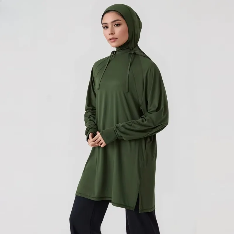 

Gym Women's Long Sleeve Loose Pullover Hoodie Gym Top