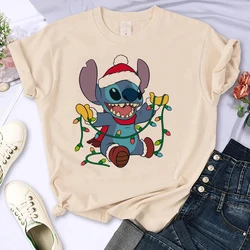 90s christmas Kawaii Lilo Stitch Funny Cartoon T Shirt Women Stitch Cute Manga T-shirt Graphic Tshirt Streetwear Top Tees Female