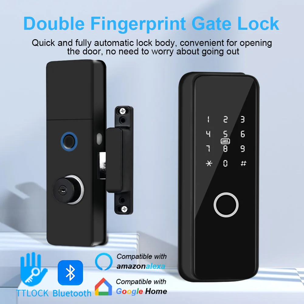 TTLOCK Waterproof Smart Home Bluetooth Electronic Fingerprint Lock Home Keyless Entry Combine Unlock Digital IC Card Door Lock