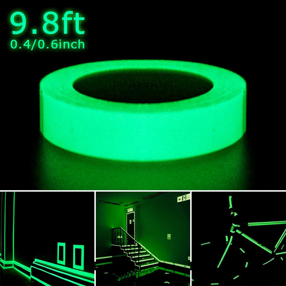 

1/5PCS Glow In Dark Self Adhesive Roll Glowing Tape PVC Waterproof Safety Warning Tape Green Glow Tape 1.5CMX3M