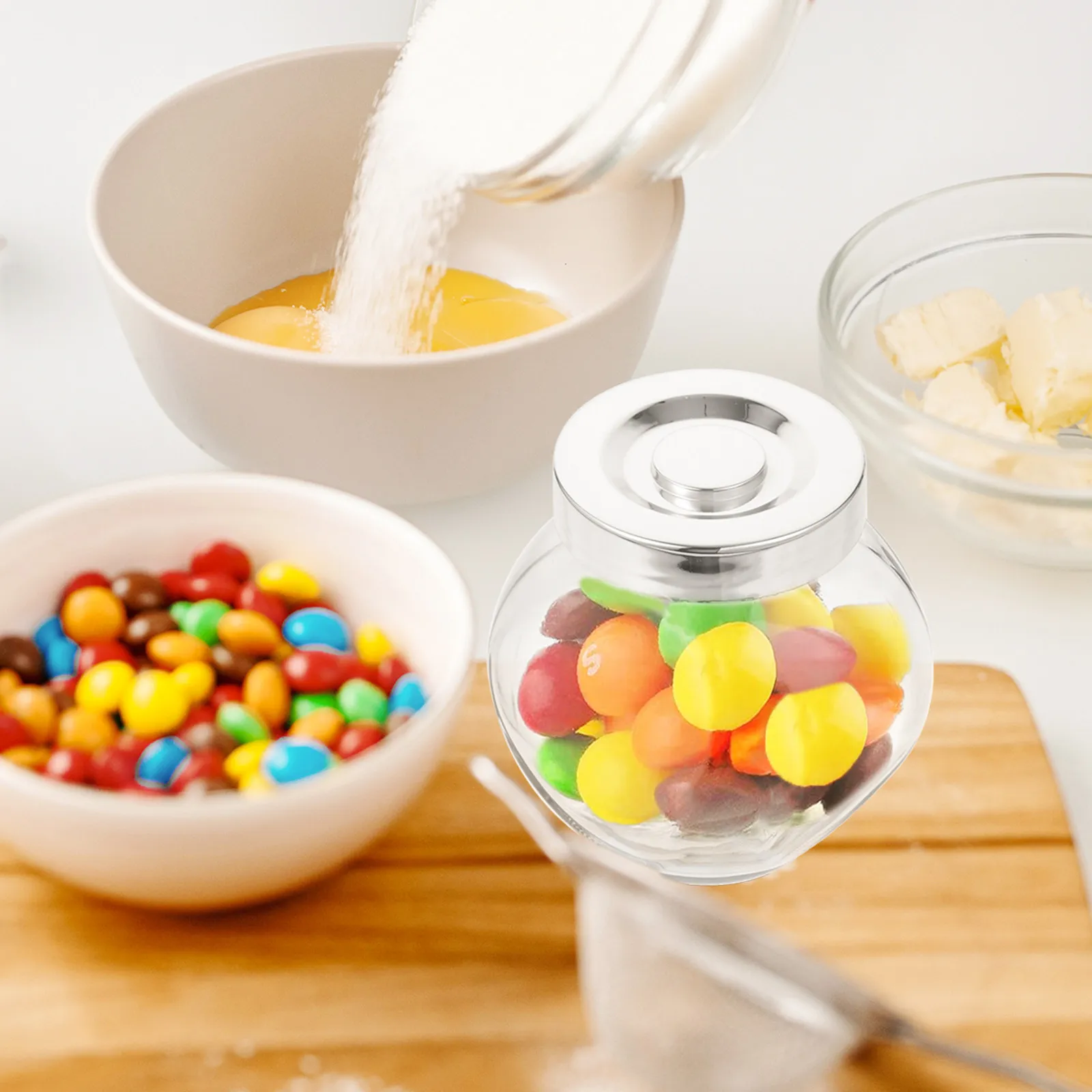 

10Pcs Thickened Glass Storage Jars with Lid for Dry Food Tea Bags Honey Jam Canning Craft Sand Bottle DIY Projects Sealed Food