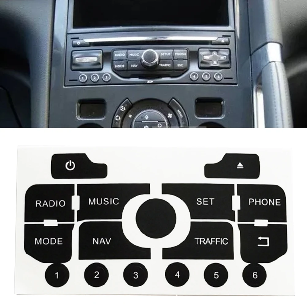 Set Of Stickers Repair Buttons Nav Radio Push Button Reflected Light Repair Buttons Stickers Black Sticks Perfectly