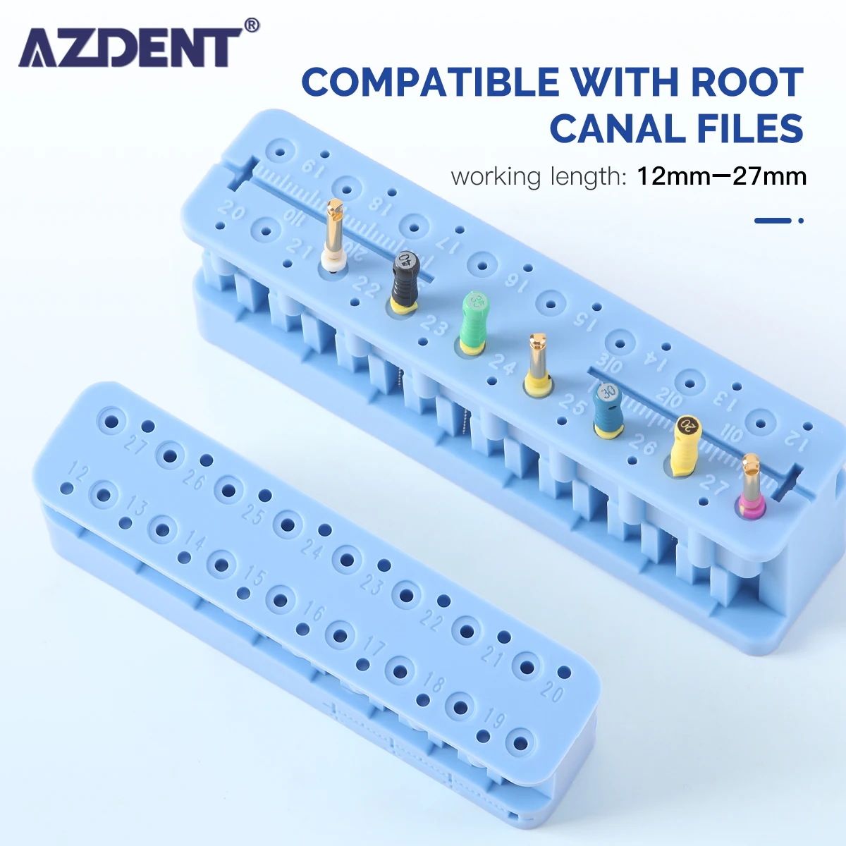 

AZDENT Стоматологический эндодонтический держатель файлов Подставка для файлов с многоразовым держателем файлов из верхней/правой шкалы для измерения и стерилизации