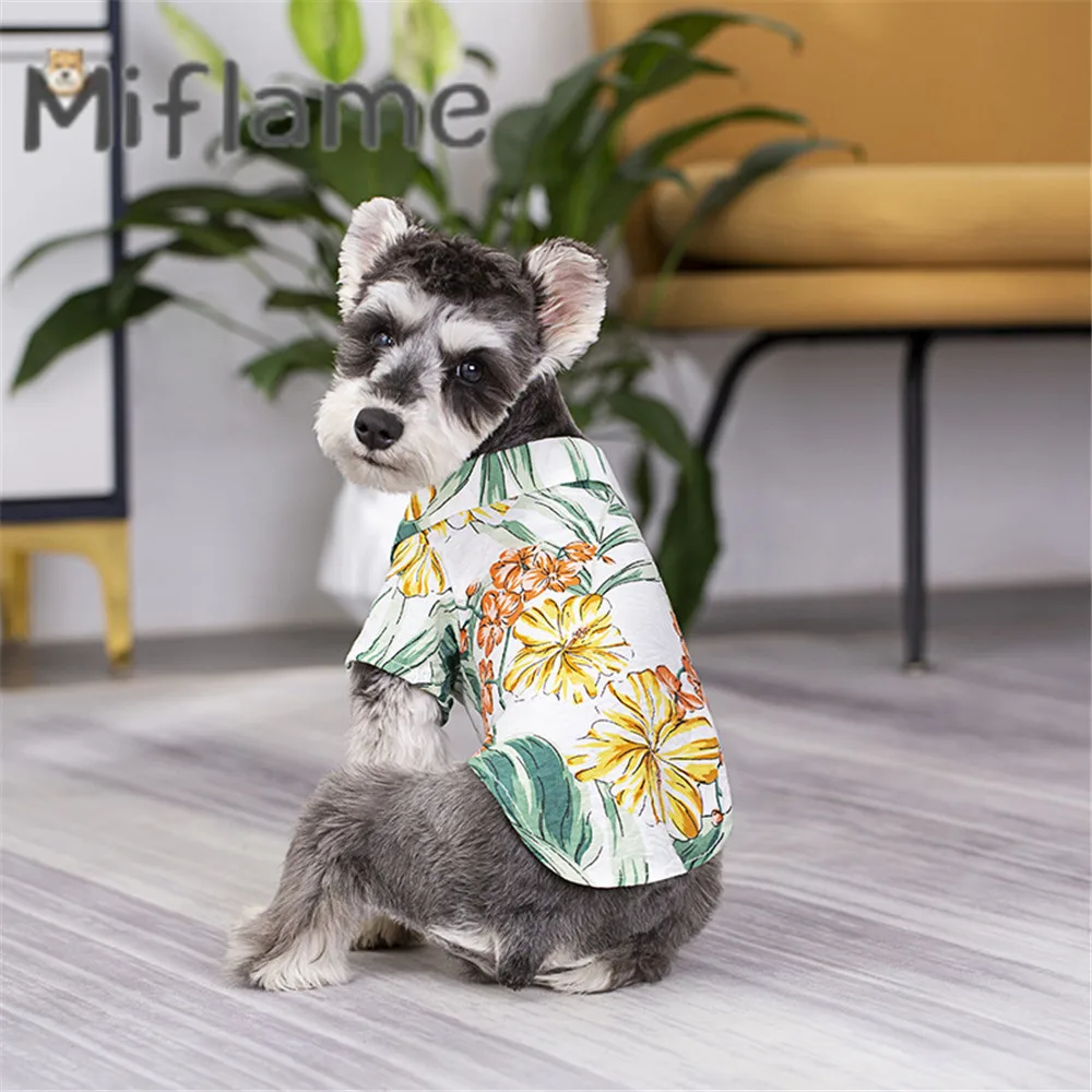 Miflame Hawaii Beach Casual Shirt For Dog And Owner Matching Outfits Schnauzer Shiba Inu Beagle Matching Pet and Owner Clothes