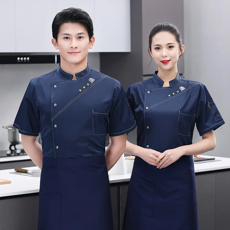 

Форменная одежда для шеф-повара: униформа для ресторанов, чайных, кухонь, барбекю, отелей, закусочных, кейтеринга, столовых. Летняя дышащая рабочая одежда с коротким рукавом для мужчин.