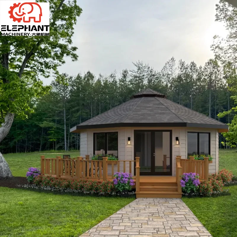Luxury prefabricated modular modern residential hotel steel mobile European glass mirror container cottage villa for sale