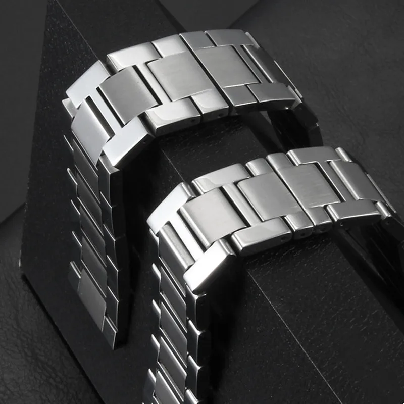 16mm 17.5mm 20mm 22mm 23mm Stainless steel watch strap Folding buckle bracelet for CARTIER Tank/Ronde Watch accessories