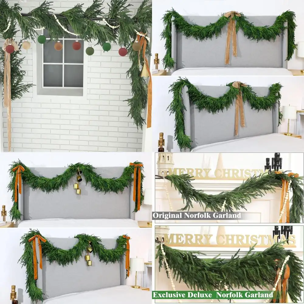 

Realistic 12-Foot Deluxe Norfolk Pine Garlands for Christmas, Indoor/Outdoor, Wedding, Holiday Decor