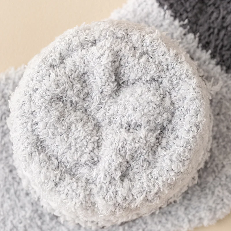 Calcetines de lana de coral para hombre, calcetines térmicos gruesos que no se desprende para el invierno, calcetines cálidos y informales para dormir