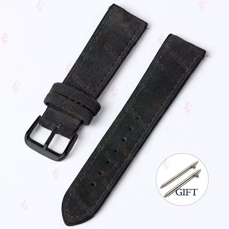 18mm 19mm 20mm 22mm Vintage Suede Cowhide Watch Strap Handmade Watch Band Gray Brown Green Quick Release Bracelet for Men Women - Image 11