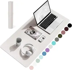 Non-Slip Desk Pad, Waterproof PVC Leather Desk Table Protector, Easy Clean Laptop Desk Writing Mat for Office Work/Home/Decor