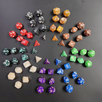 7 Pcs 1 Set Of Pearl Style DND Dice Set D4 D6 D8 D10 D12 D20 Multi-sided Dice For TRPG Dragon Games