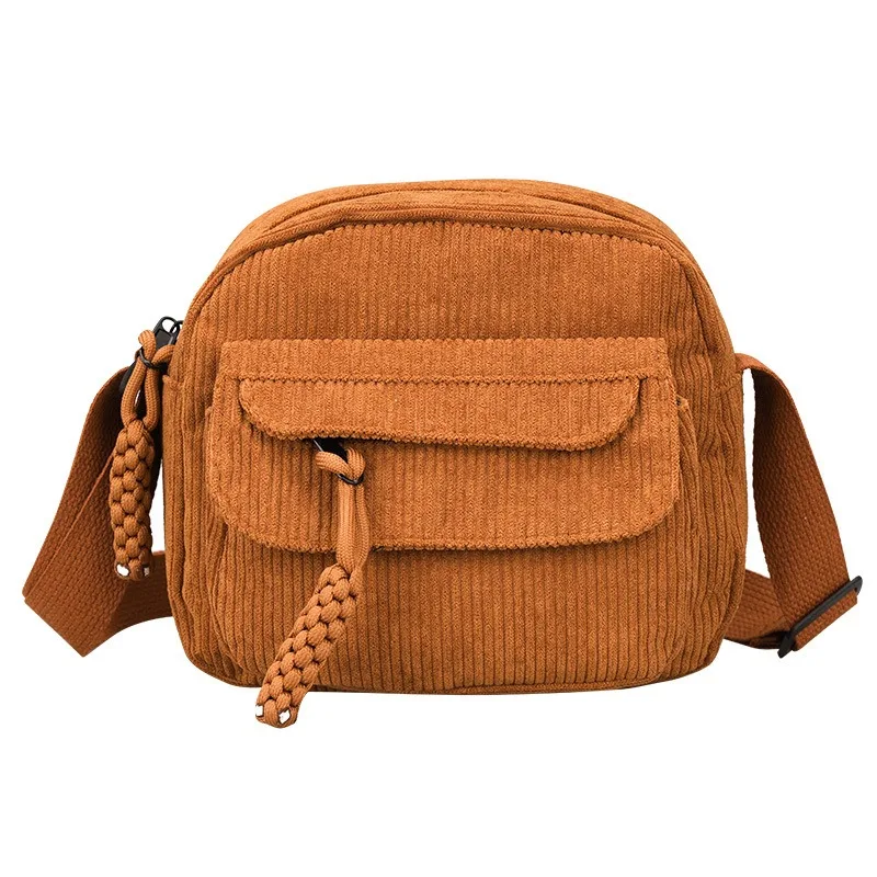 

Corduroy Shoulder Bag Women Girl Simple Casual Solid Color Mobile Phone Bag Campus Style Ins Fashion Crossbody Bags