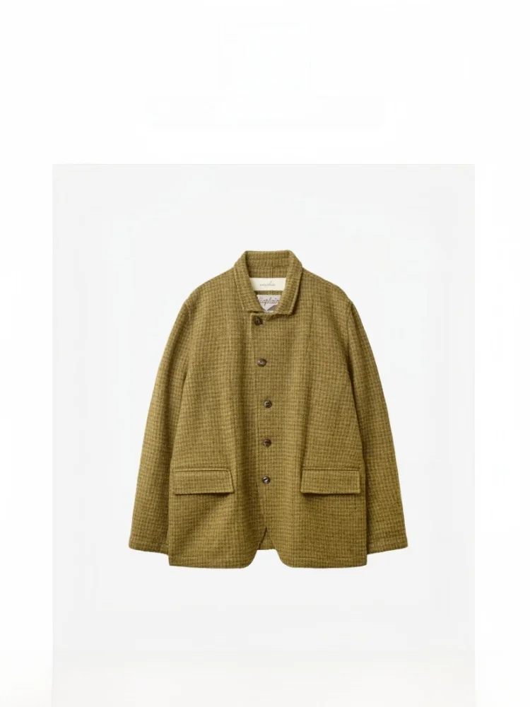 

Женский шерстяной пиджак в клетку с длинными рукавами и стандартными манжетами, удлиненный, для осеннего сезона, модный