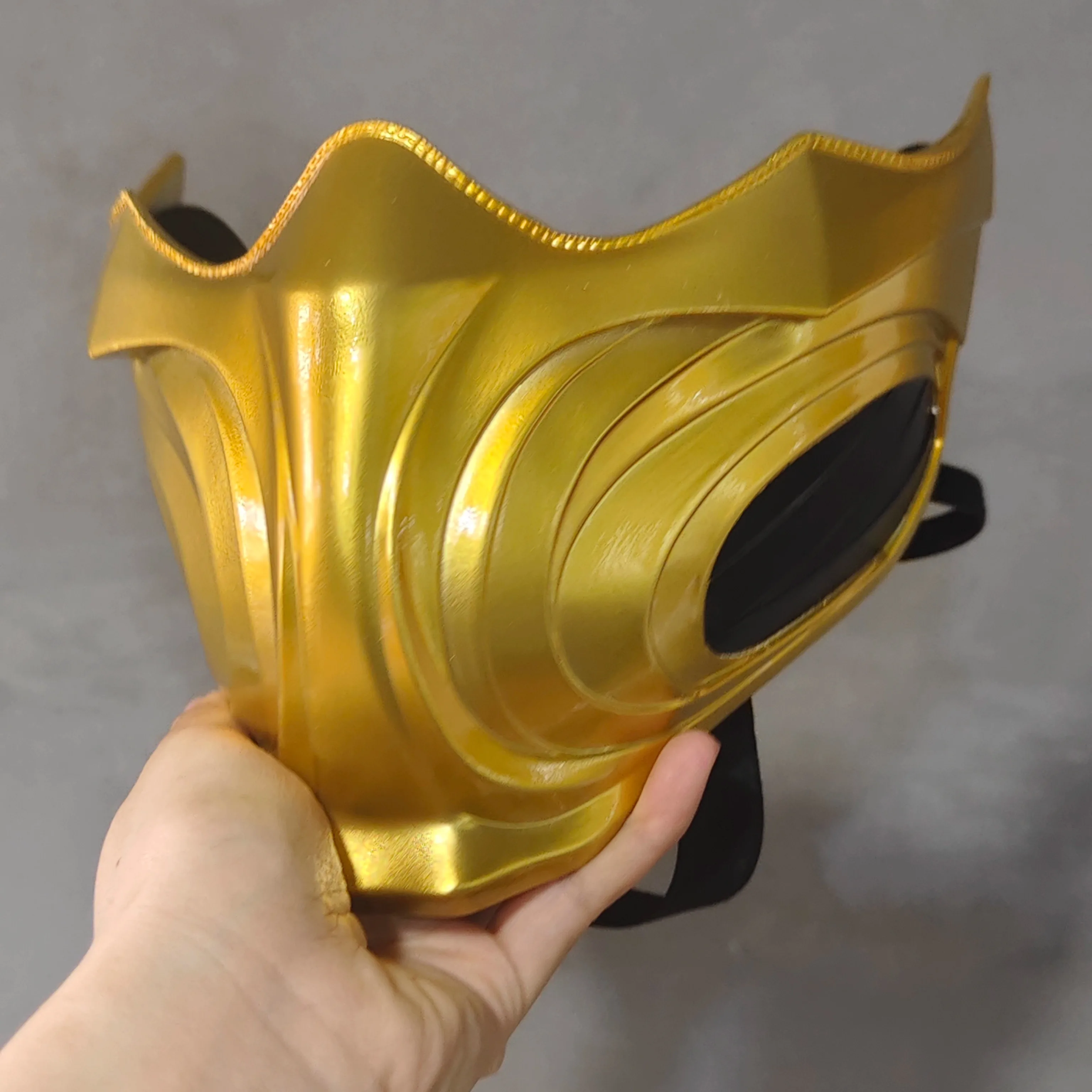 Mortal Kombat Sub-Zero Scorpion Half Face Mask - Golden Ninja Cosplay Mask, Vengeful Spirit Fiberglass Mask Prop for Halloween