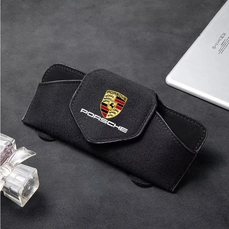 

Наклейка на автомобиль Porsche, держатель для очков на солнцезащитный козырек, клипса для солнцезащитных очков, внутренний органайзер для хранения для Porsche 911, 918, 928, 944, 968, Boxster
