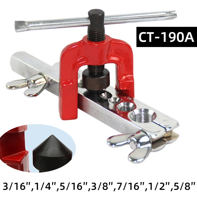

Развертка для медных труб CT-190A Ручной расширитель трубок Инструмент для развертывания отверстий с защитой от деформации Инструмент для развальцовки Расширитель и крепление