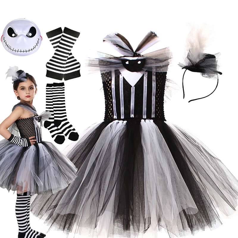 disfraz halloween para mujer Kids Girls Boy Costume The Nightmare Before Christmas Kids Cosplay Children Halloween cosplay Suit