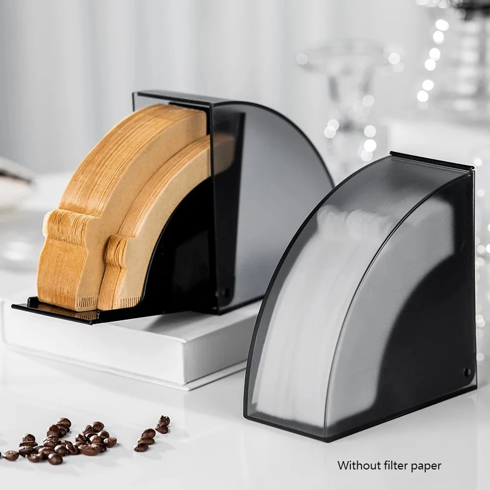 

Coffee Filter Holder with Lid Acrylic Paper Dispenser Rack Fit Cone Filters Storage Box Organizer Damp-proof Coffee Accessories