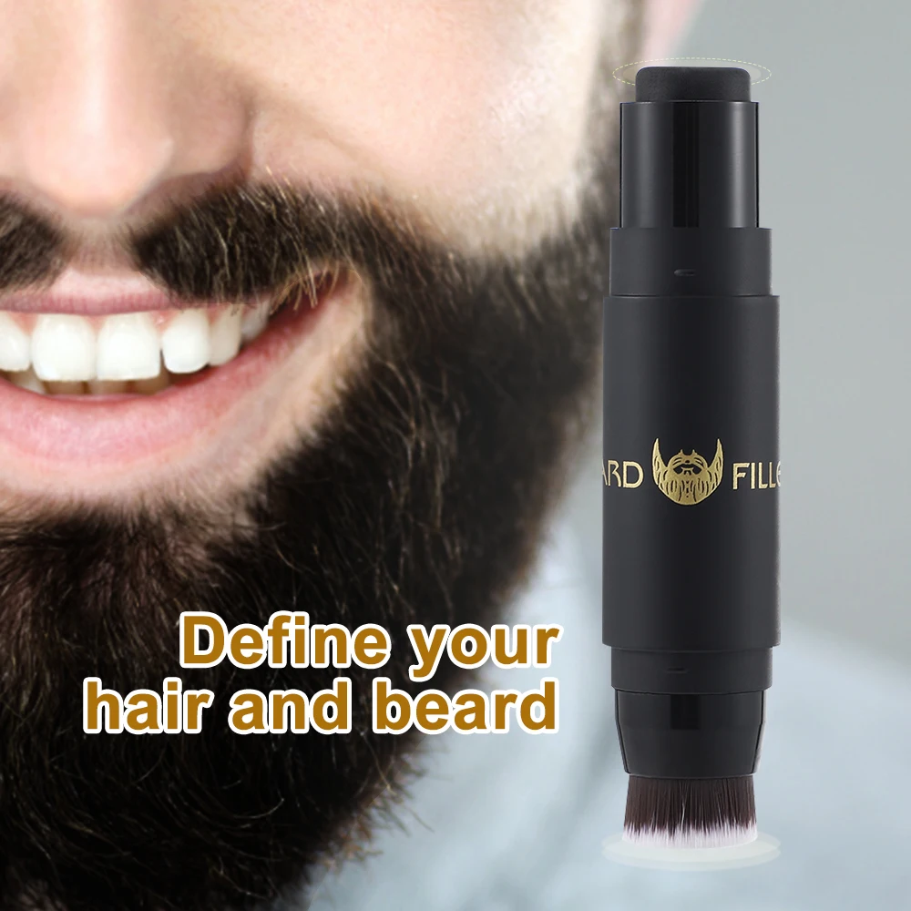 Two-in-one Beard Filling Stick Modify Color Beard Filler Natural Look Long Lasting Shape Define Beard Waterproof Sweat-proof