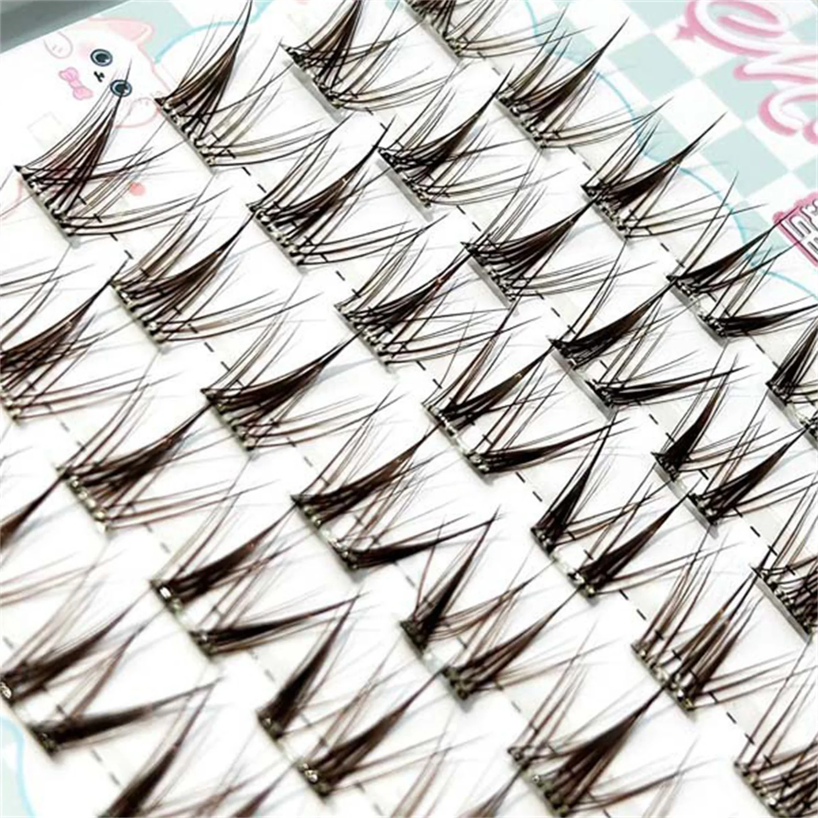 لا حاجة للغراء للرموش الصناعية، رموش فردية، مجموعة من الألياف الاصطناعية، مظهر طبيعي، وصلات رموش طائرة متقاطعة #2